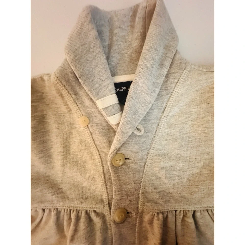 Ralph Lauren Girls 18M 2pc Knit Cardigan & Leggings Set Gray/Ivory